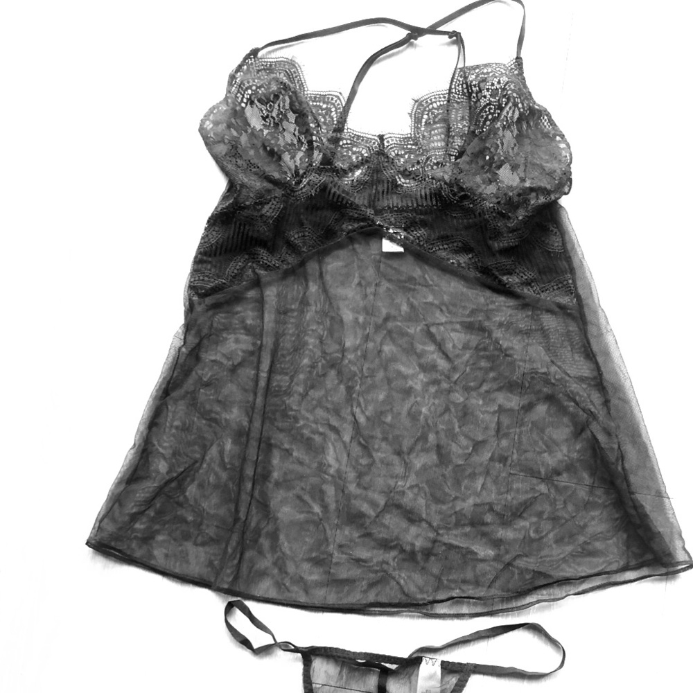 NWOT Victoria Secret black lingerie set